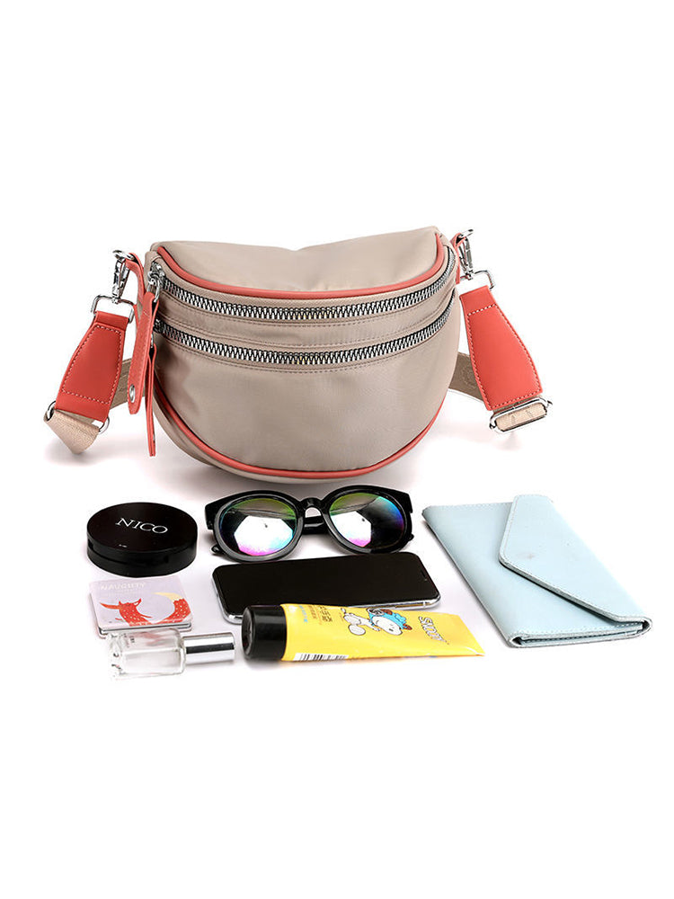 Crossbody Zippered Waterproof Saddle Bag