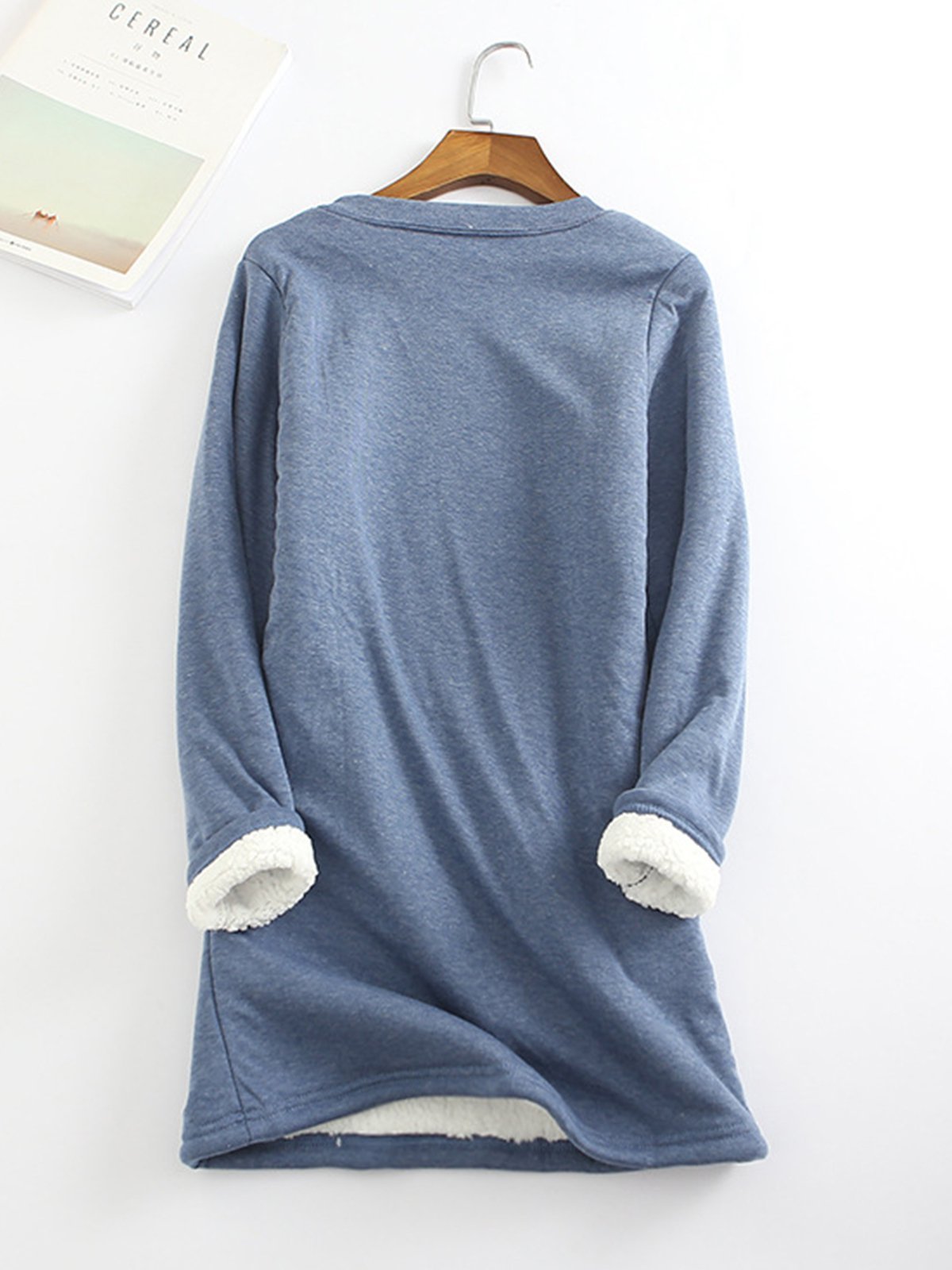 Winter Warm Thick Fleece Thermal Underwear Long Sleeve Cotton T-Shirt