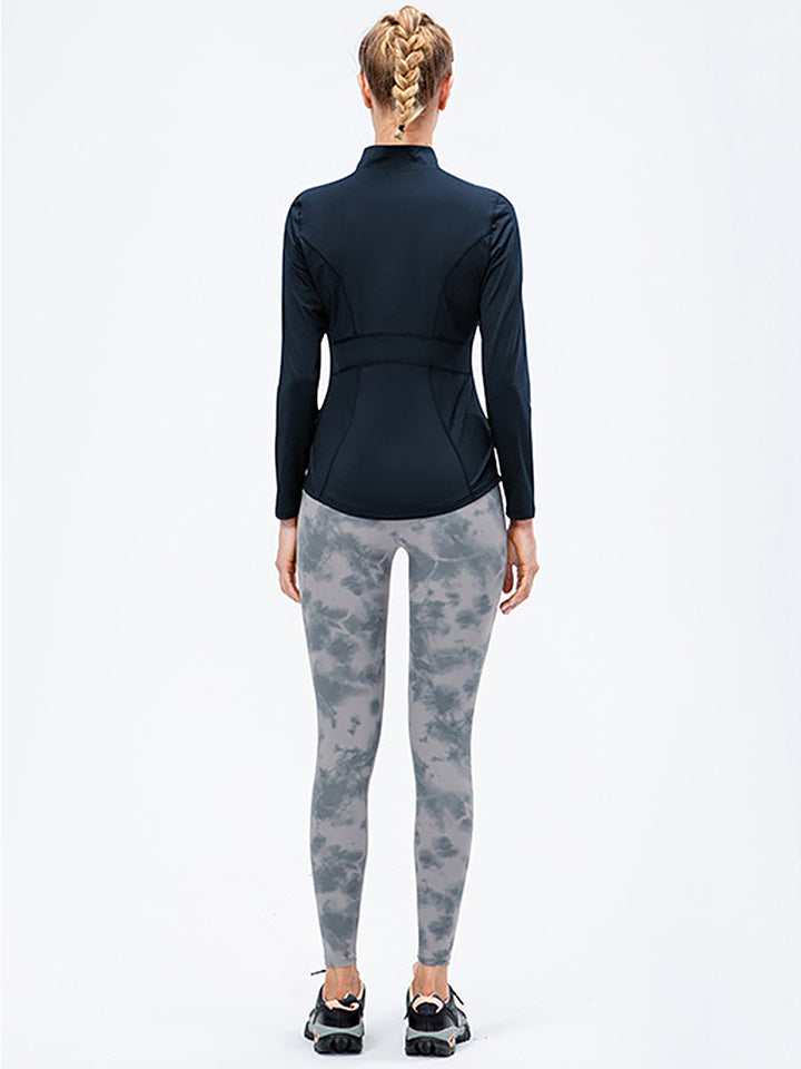 Zip Closure Athletic Slim Quick Dry Running Tops