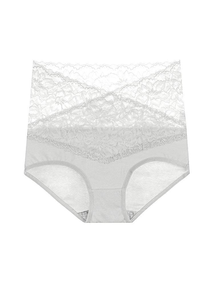 4-Pack Women Sexy Floral Lace High Waist Tummy Control Hipster Briefs