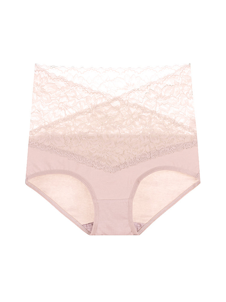 4-Pack Women Sexy Floral Lace High Waist Tummy Control Hipster Briefs