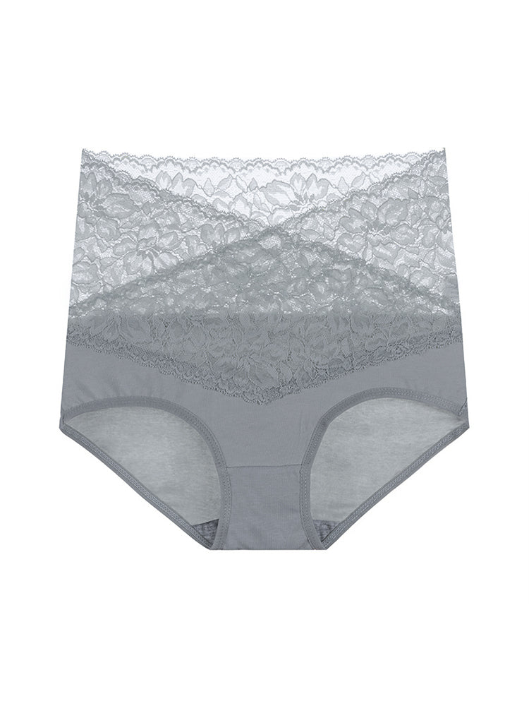 4-Pack Women Sexy Floral Lace High Waist Tummy Control Hipster Briefs