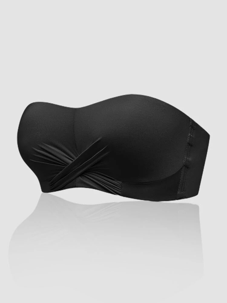 Seamless Detachable Double Straps Bandeau Bra