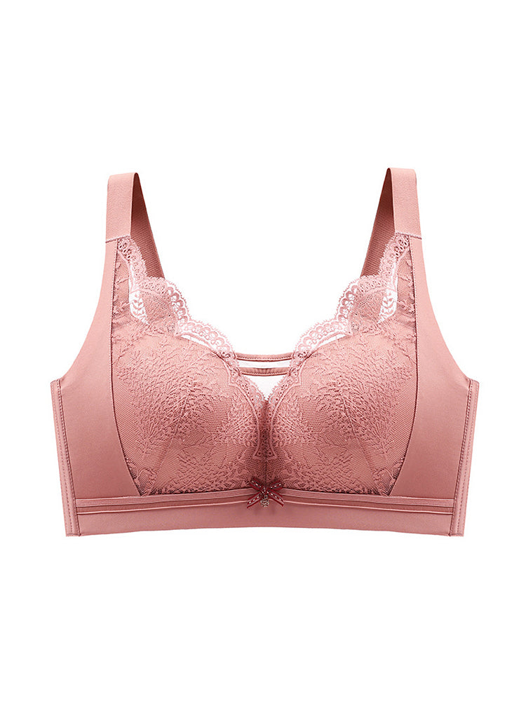 Women's Wire Free Beauty Lace Full Coverage Minimizer Bras