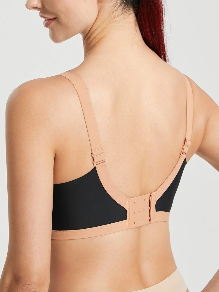 Women Jacquard Lace Trim Transparent Thin Wireless Bras