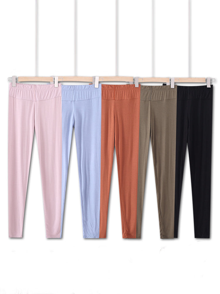 Women's Built In Padded Shelf Bra Round And High Neck Long Sleeve Underwear Loungewear Sets