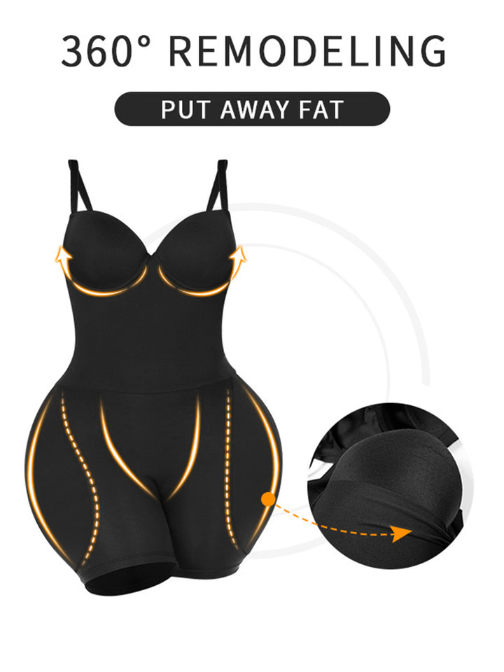 Hip Enhancing Suspenders Tummy Control Shaper Bodysuit