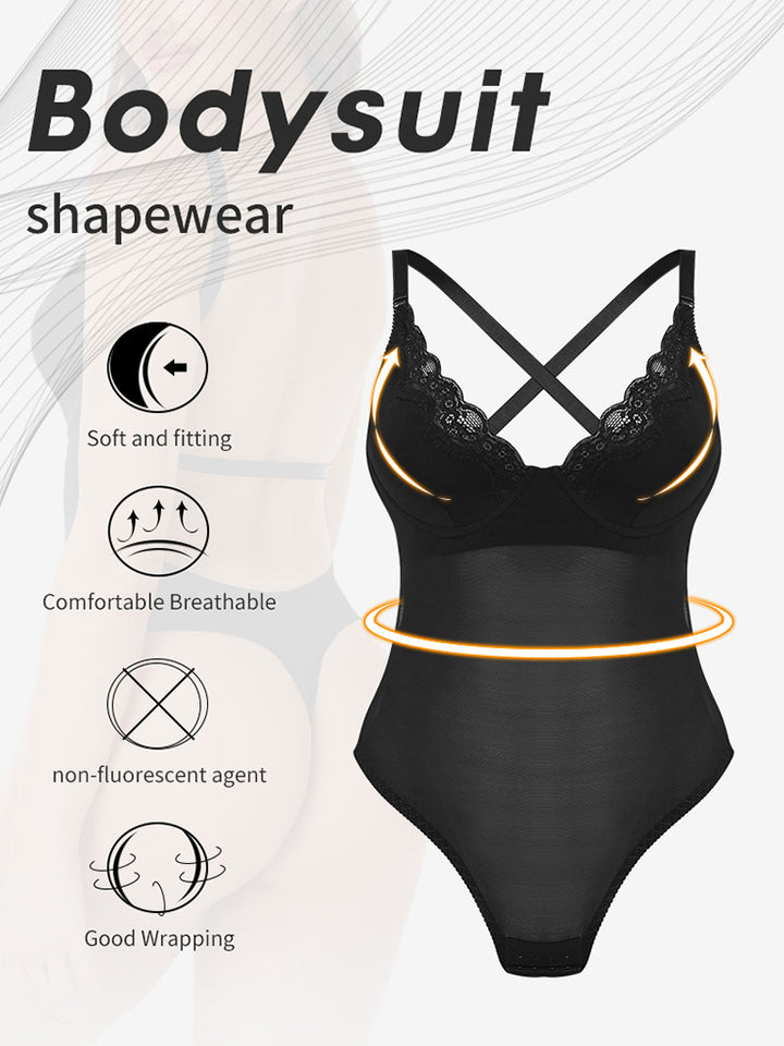 Deep V Backless Tummy Control Bodysuit Shapewear