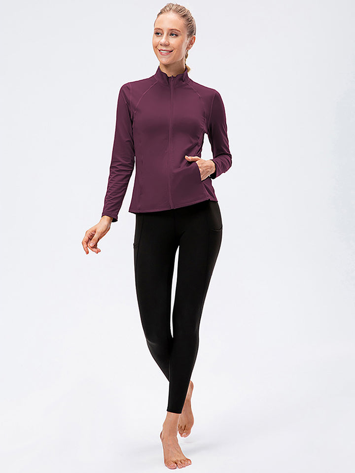 Zip Closure Athletic Slim Quick Dry Running Tops