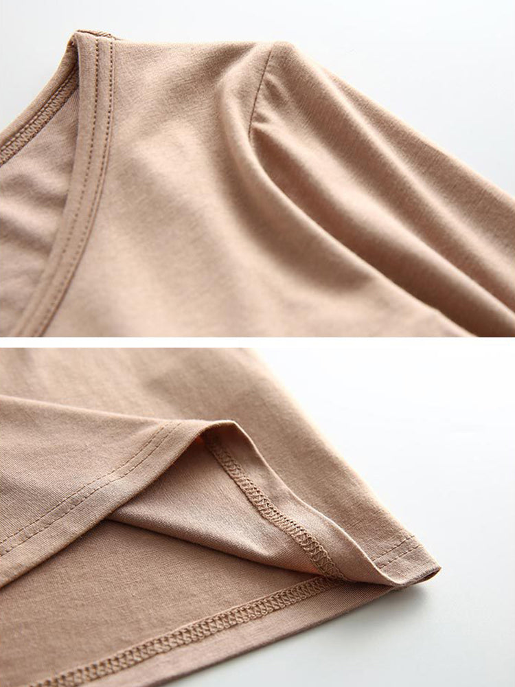 Women's Built In Padded Shelf Bra Long Sleeve Loungewear Sets