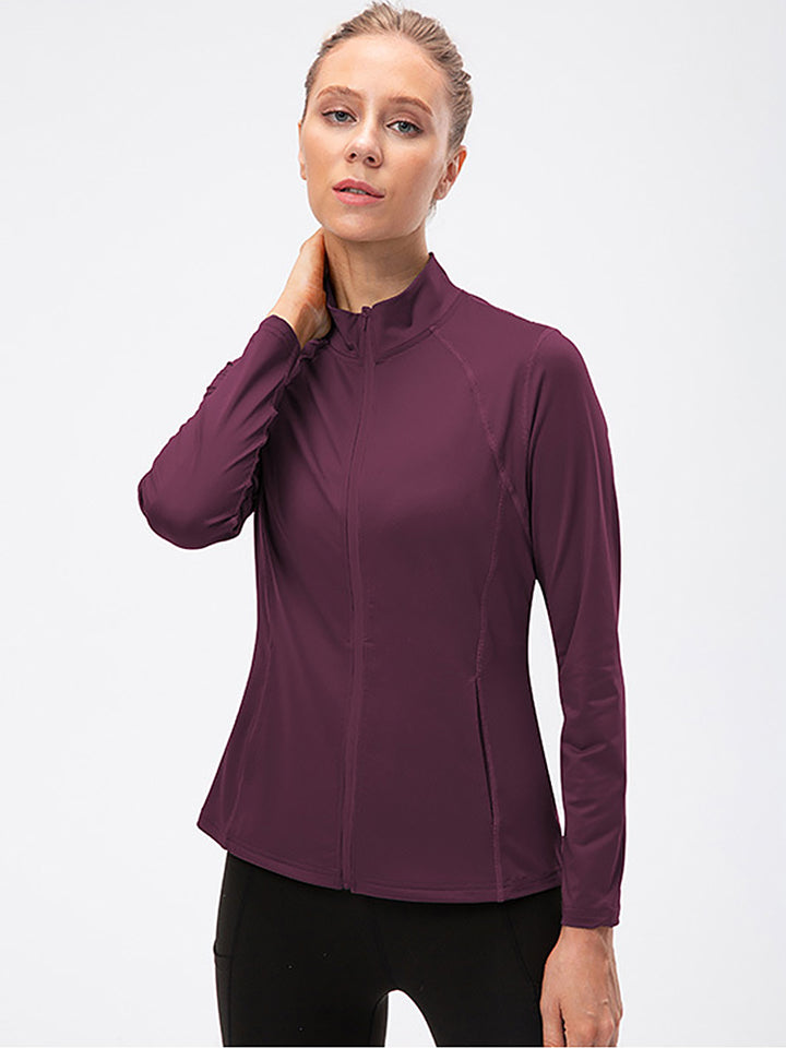 Zip Closure Athletic Slim Quick Dry Running Tops
