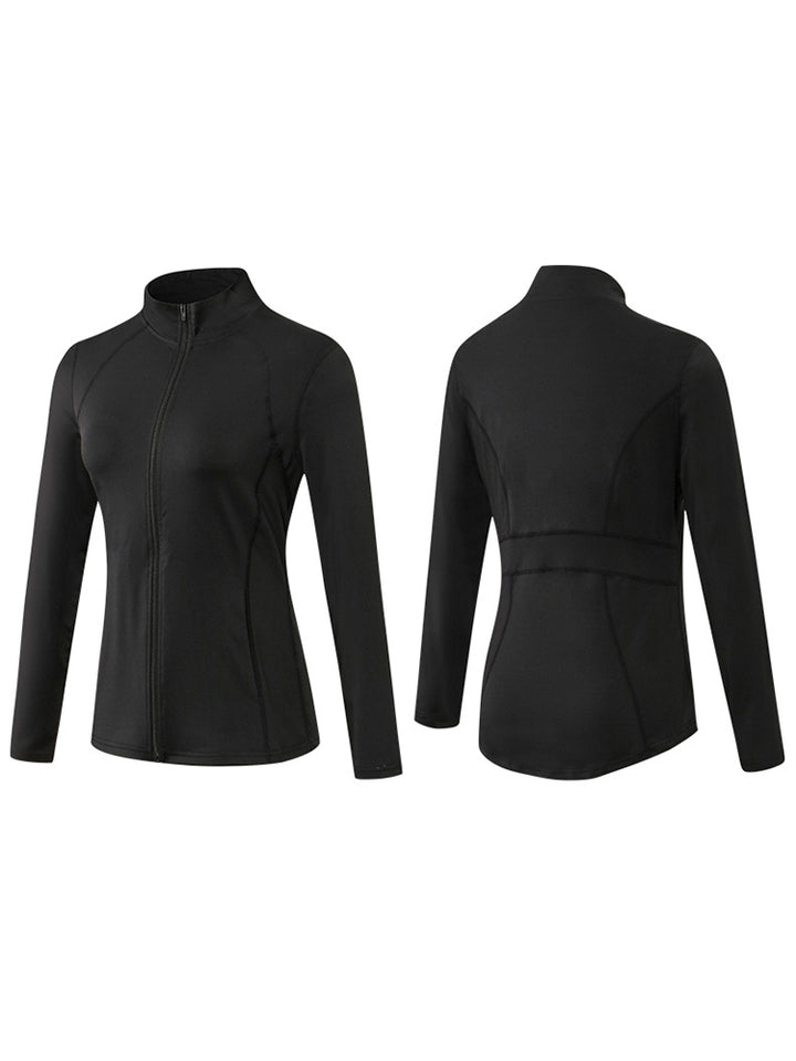 Zip Closure Athletic Slim Quick Dry Running Tops