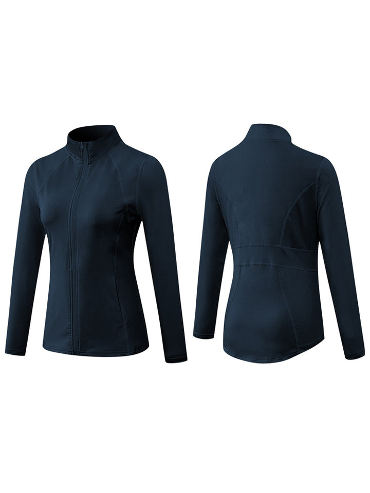 Zip Closure Athletic Slim Quick Dry Running Tops
