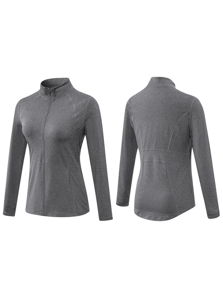 Zip Closure Athletic Slim Quick Dry Running Tops