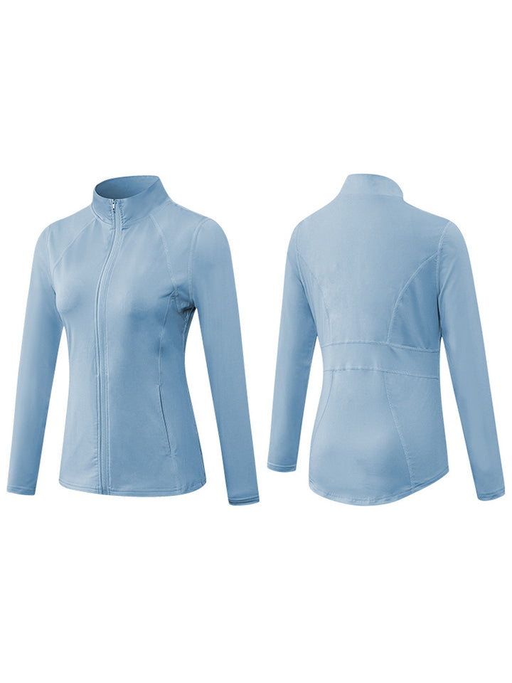 Zip Closure Athletic Slim Quick Dry Running Tops