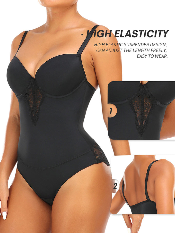 Floral Lace Tummy Control Lift Bodysuit Shapewear
