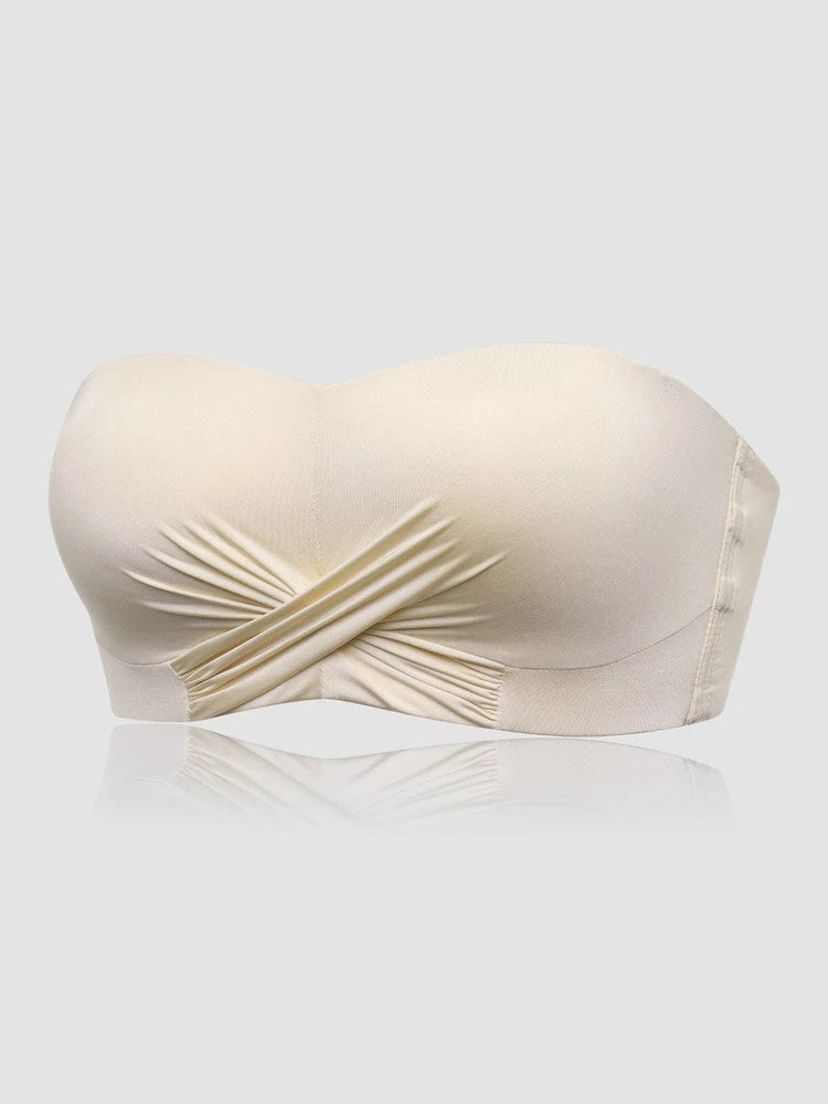 Seamless Detachable Double Straps Bandeau Bra