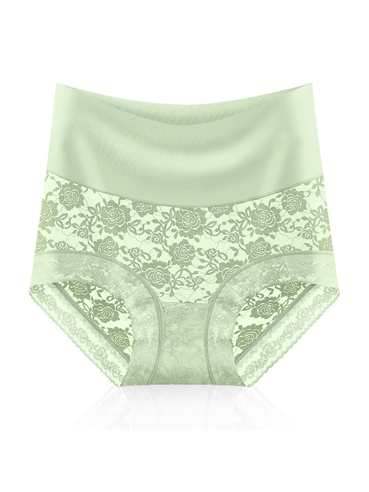 4-Pack Women's Ice Silk Seamless High Waist Antibacterial Panties
