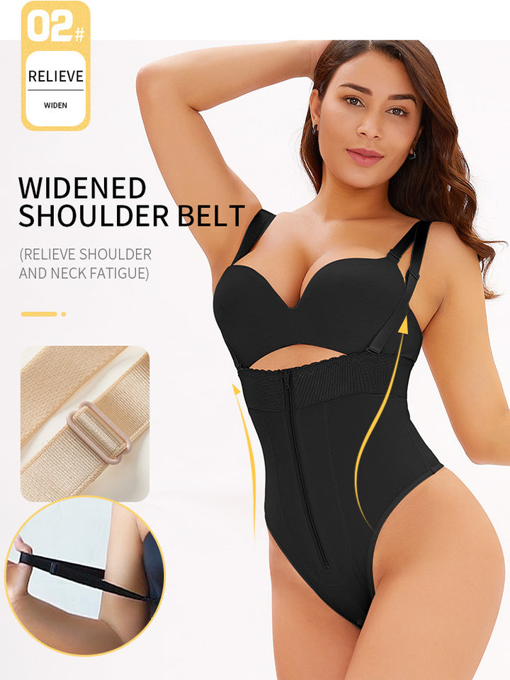 Women Zipper Seamless High Waist Thong Tummy Control Body Shapewear