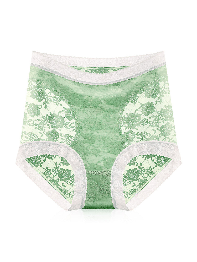 4-Pack Womens Sexy High Waisted Lace Brief