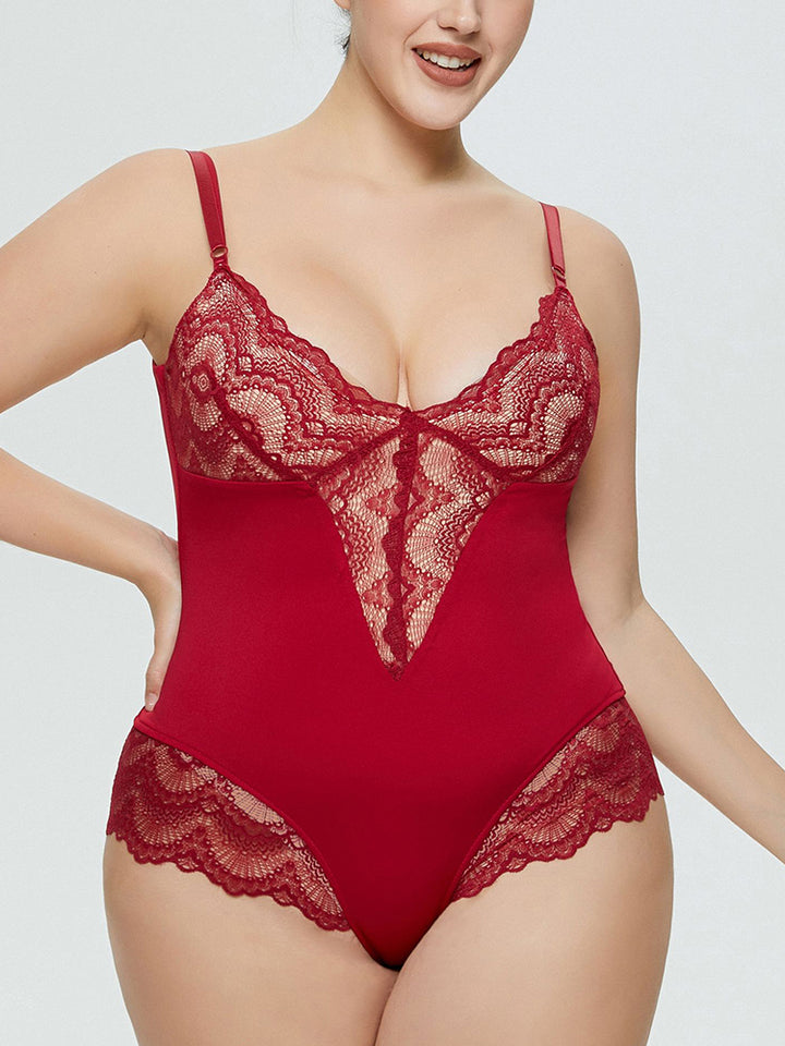 Sling Lace Tight Waist Thong Bodysuit