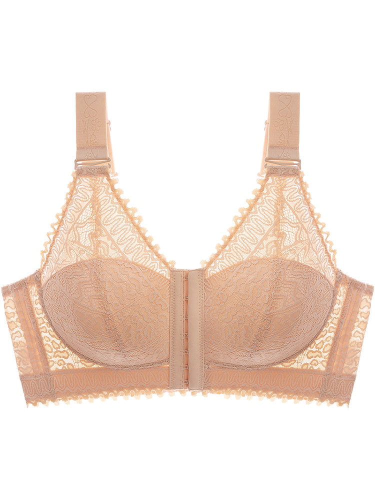 Comfort Front Closure Wire-Free Minimizer Bra and Panty Sets