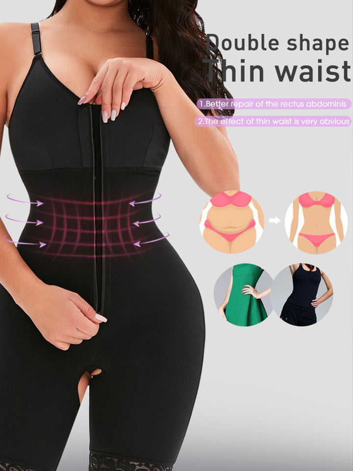 Women Zipper Open Tummy Control Body Shapewear