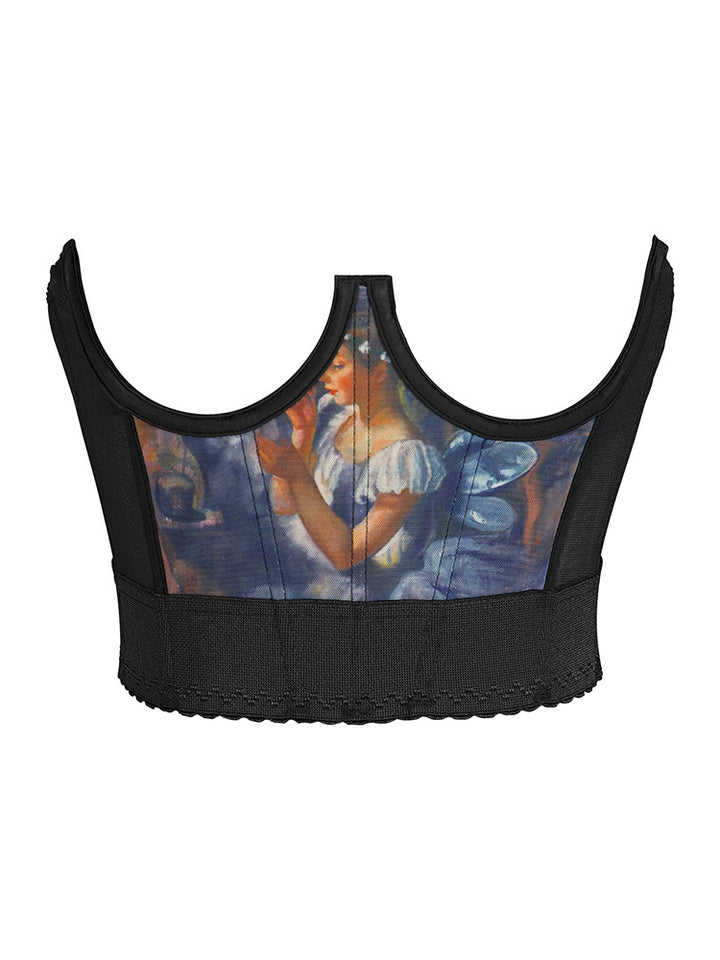 Retro Style Short Bone Waist Support Body Shaper Girdle
