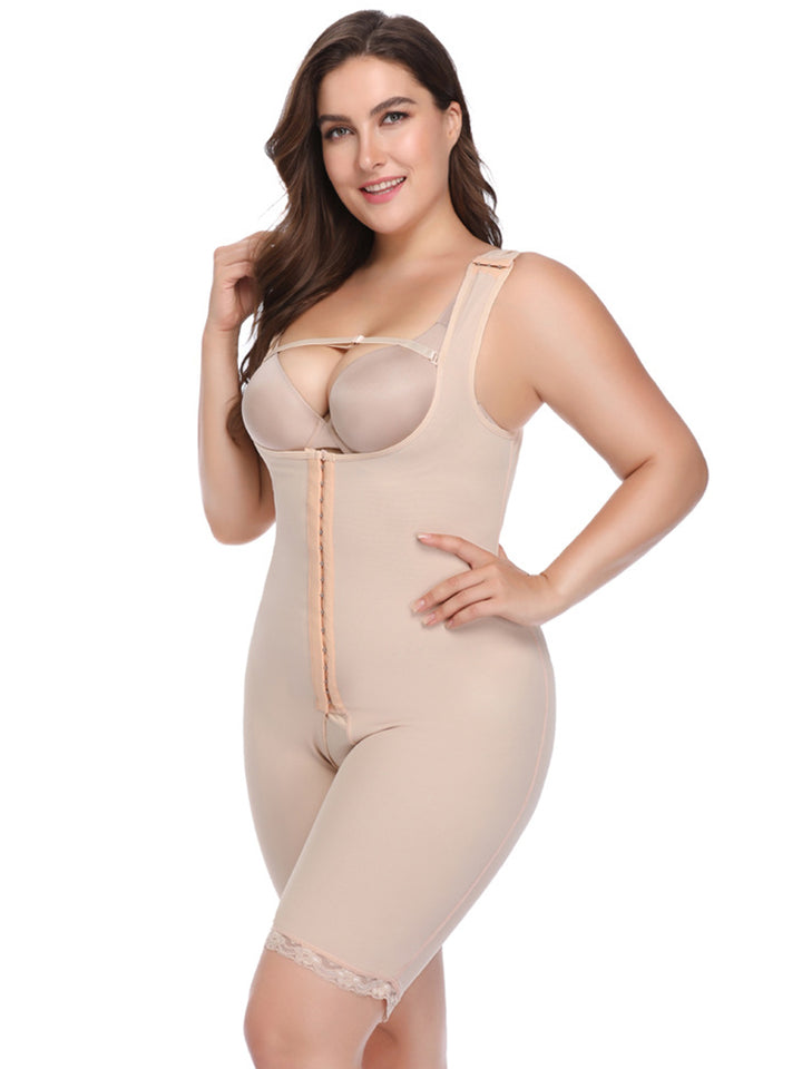 Women Back Support Tummy Control Open Bust Thigh Body Shaper