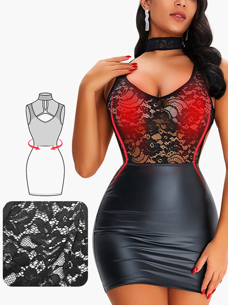 Sexy Lace Backless Pack Hip Control Body Shaper Dresses