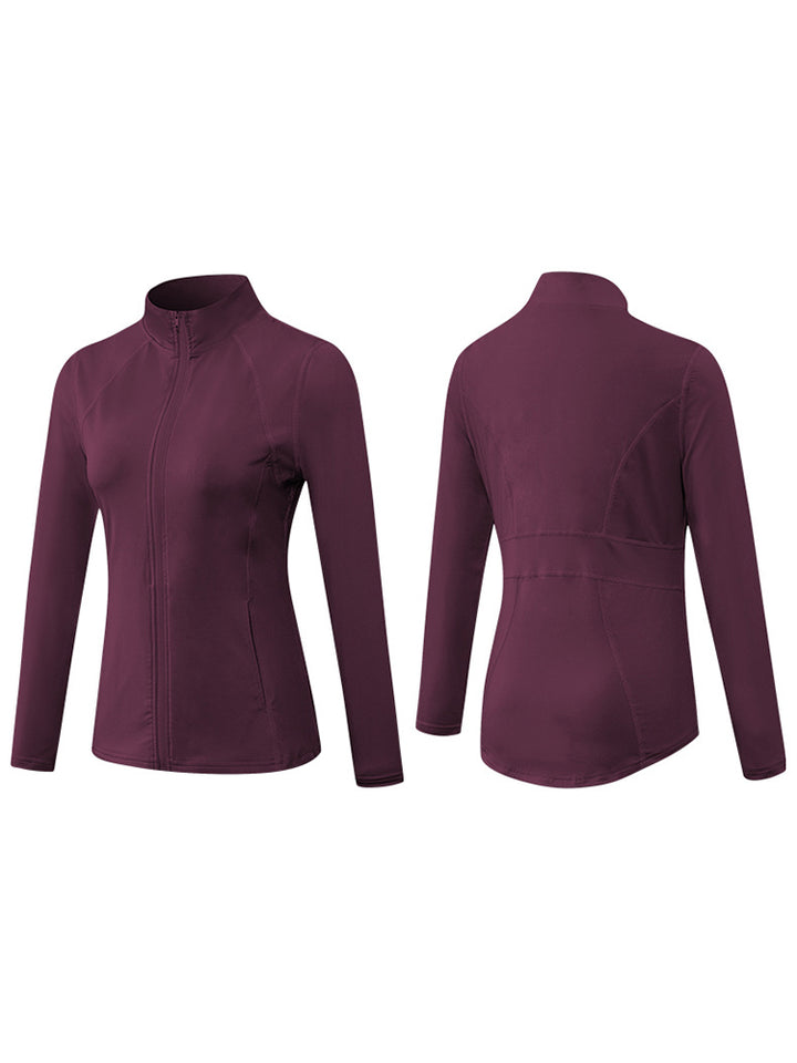 Zip Closure Athletic Slim Quick Dry Running Tops