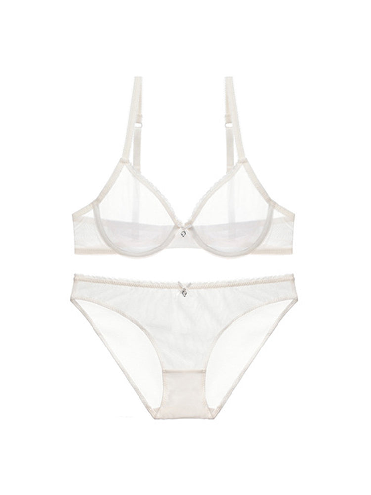 Sexy Ultra Thin Transparent Mesh Bra Set
