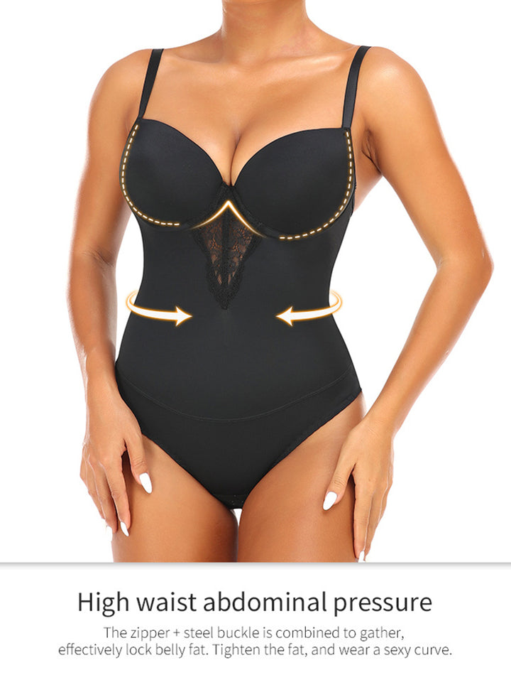 Floral Lace Tummy Control Lift Bodysuit Shapewear