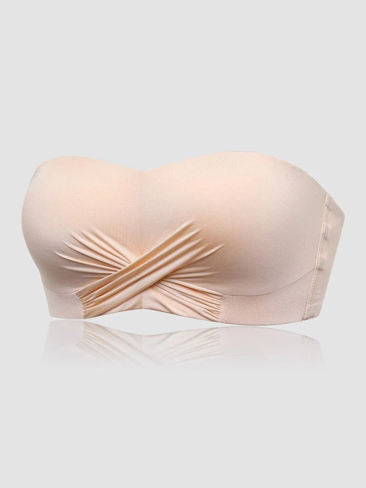 Seamless Detachable Double Straps Bandeau Bra