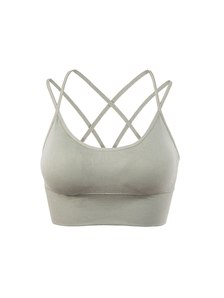 Sexy Criss-Cross Back Tank Sports Wireless Bra