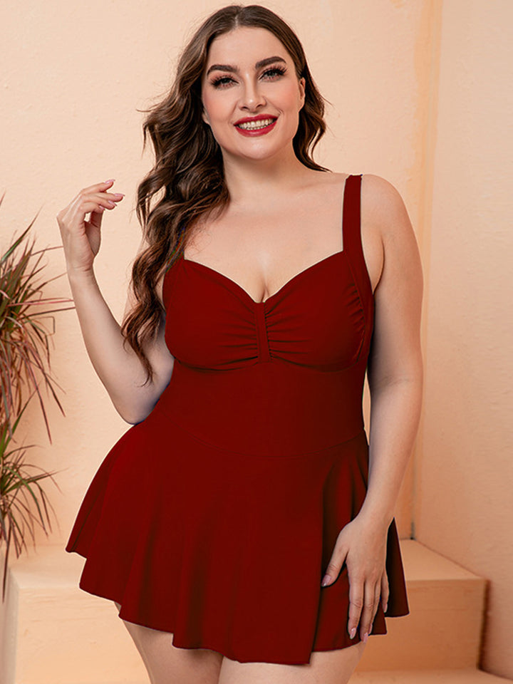 Women's Plus Size Flowy One-Piece Bathing Suits Swim Dress