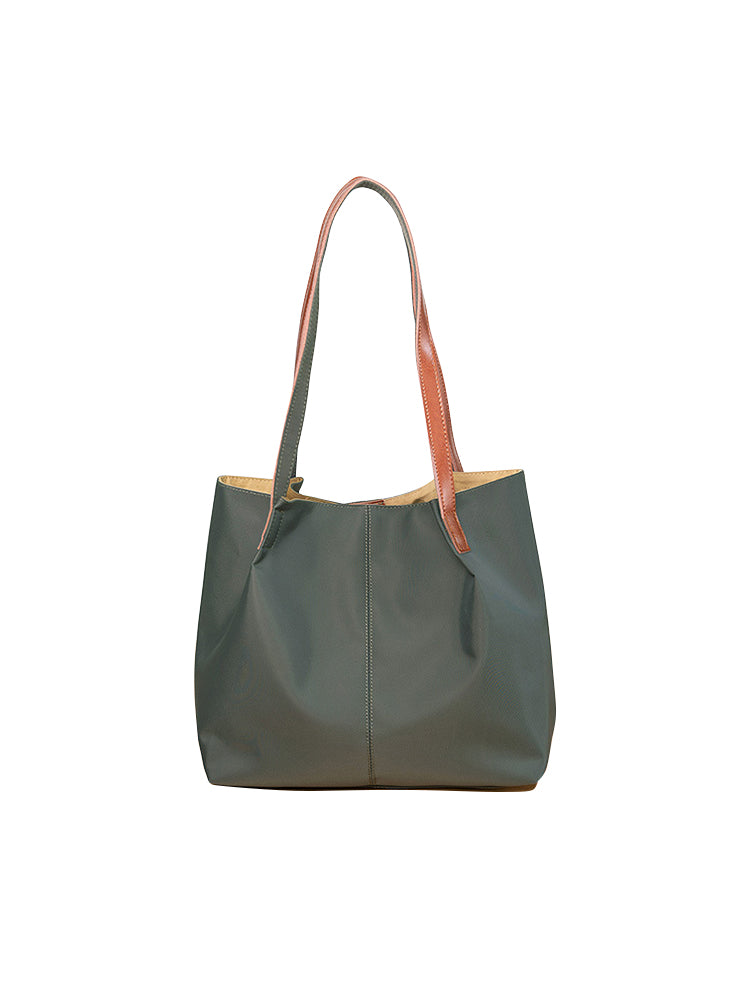 Textured Twill Casual Canvas Large Capacity Tote Shoulder Handbags