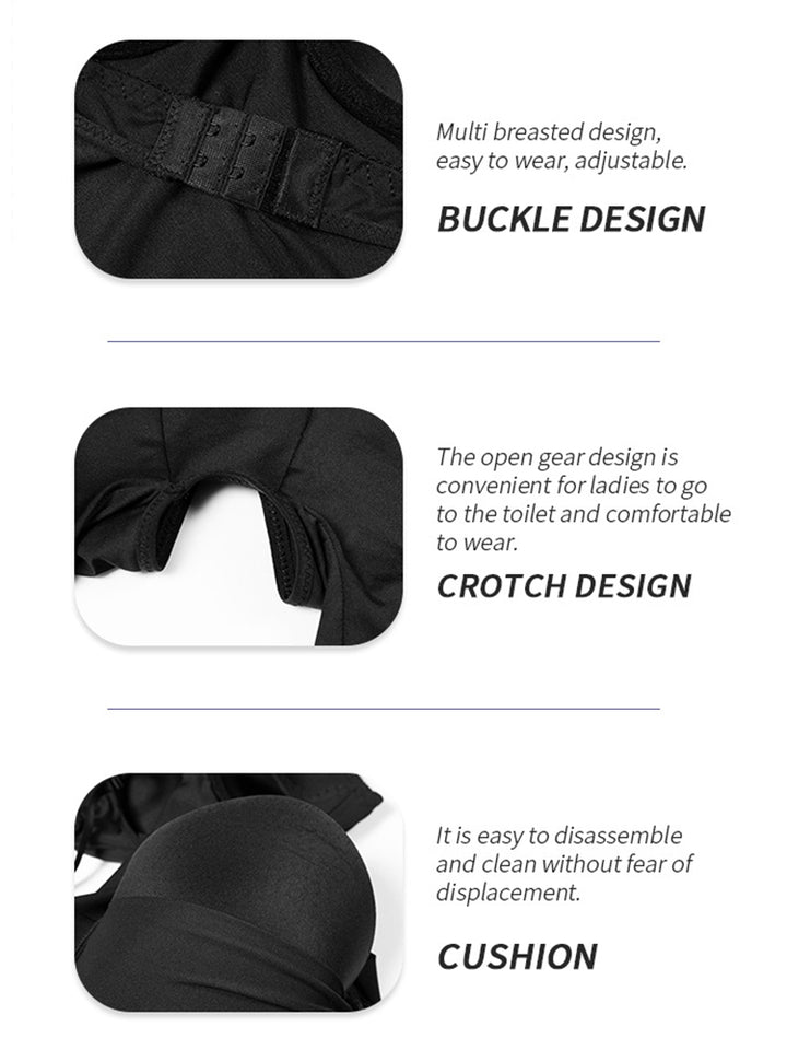 Hip Enhancing Suspenders Tummy Control Shaper Bodysuit