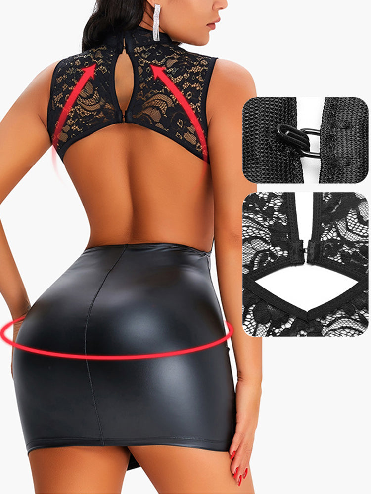 Sexy Lace Backless Pack Hip Control Body Shaper Dresses