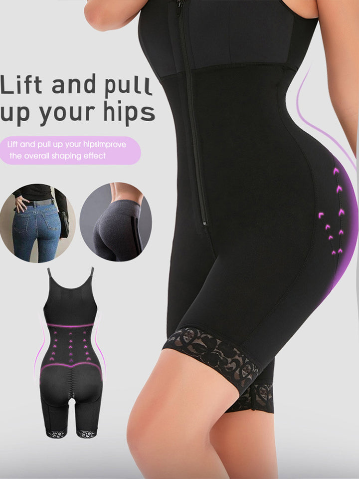Women Zipper Open Tummy Control Body Shapewear
