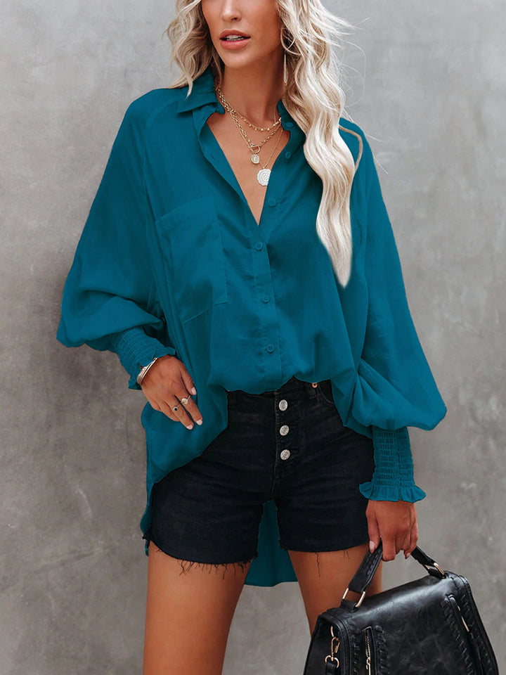 Women's V-neck Striped Beach Sunscreen Shirt