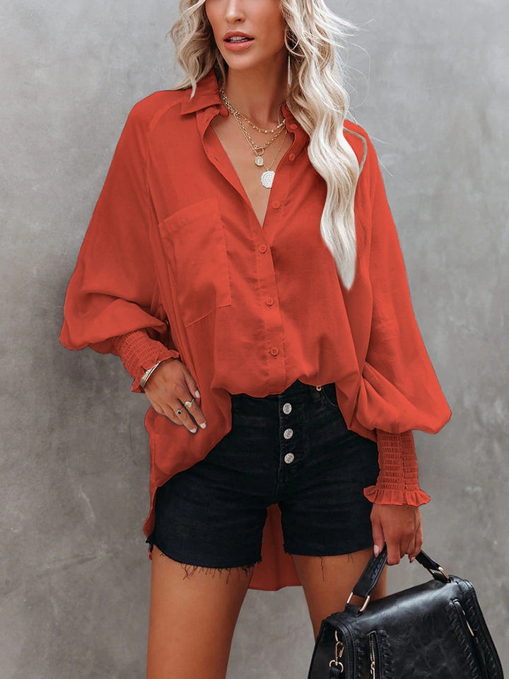 Women's V-neck Striped Beach Sunscreen Shirt