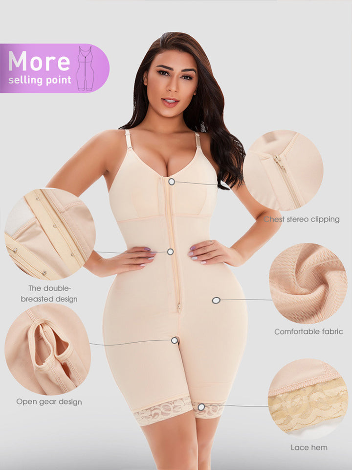 Women Zipper Open Tummy Control Body Shapewear