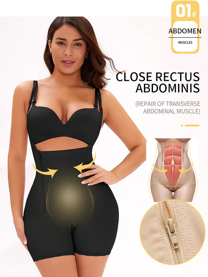 Zipper Open High Waist Tummy Control Butt Lifter Shapewear