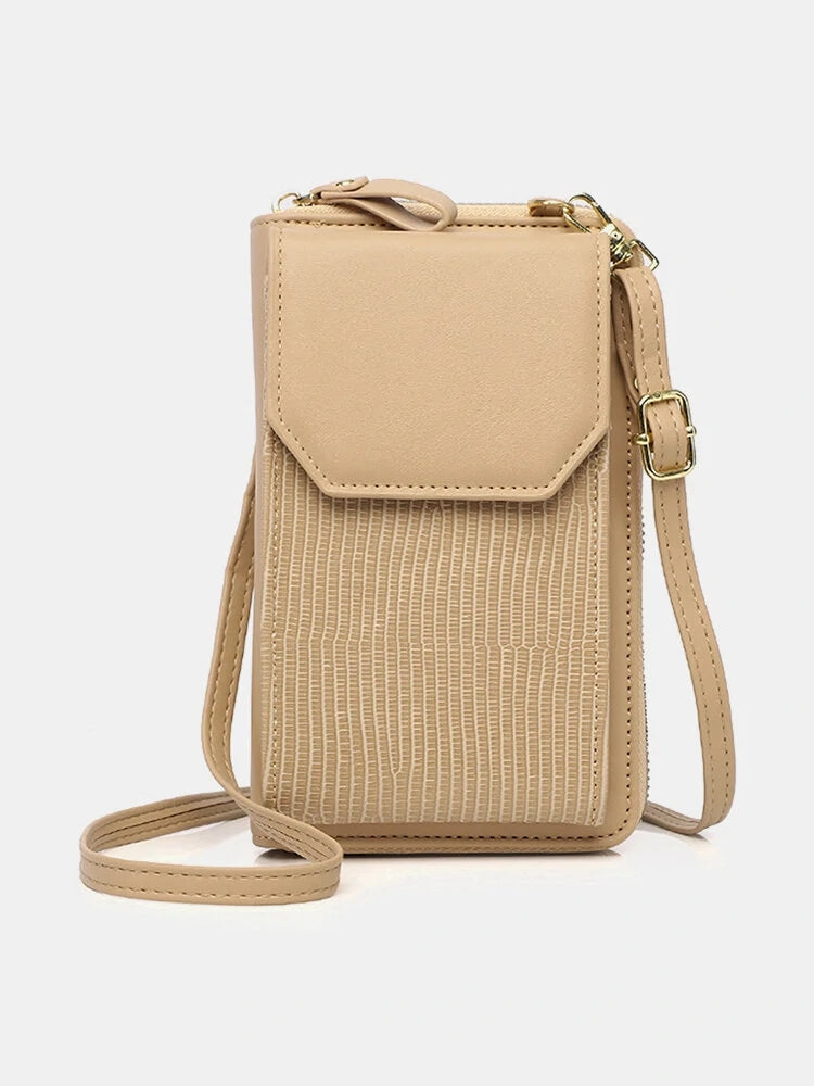 Women's Casual Multi-function Phone PU Crossbody Bag
