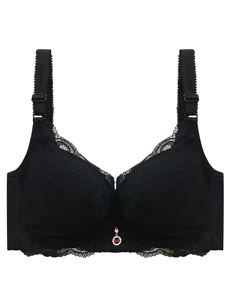 Lace Padded Cup Push Up Wire-Free Bra