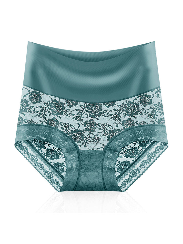 4-Pack Women's Ice Silk Seamless High Waist Antibacterial Panties