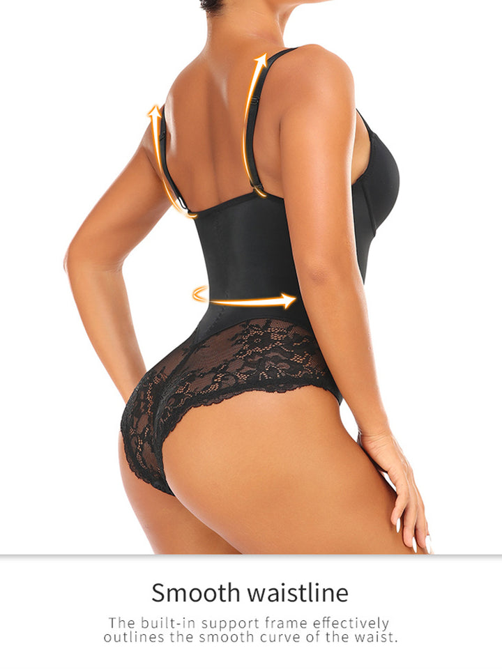 Floral Lace Tummy Control Lift Bodysuit Shapewear