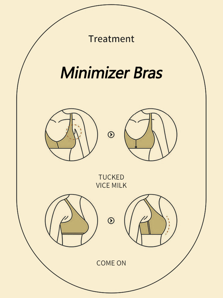 Women's Wire Free Beauty Lace Full Coverage Minimizer Bras