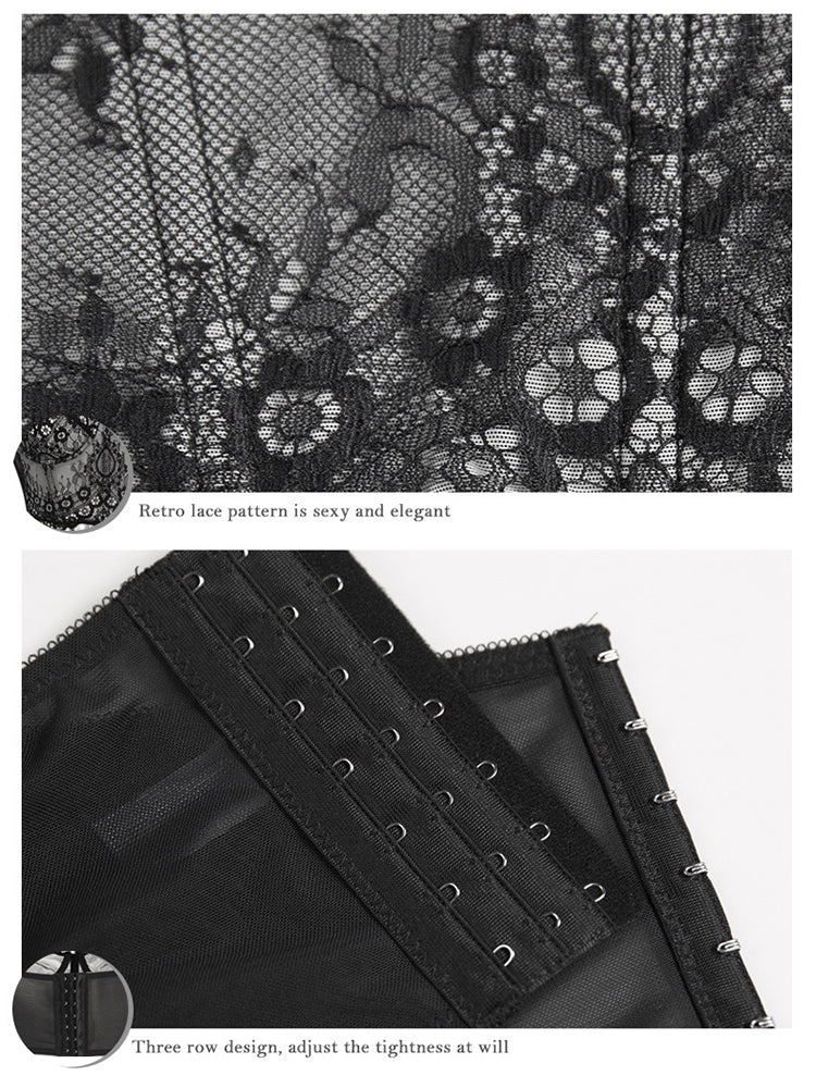Women's Mesh Lace Bustier Elegant Strapless Chest Corset